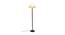 Nathanael White Natural Fiber Shade Floor Lamp with Black  Iron Base (White) by Urban Ladder - Front View Design 1 - 612886