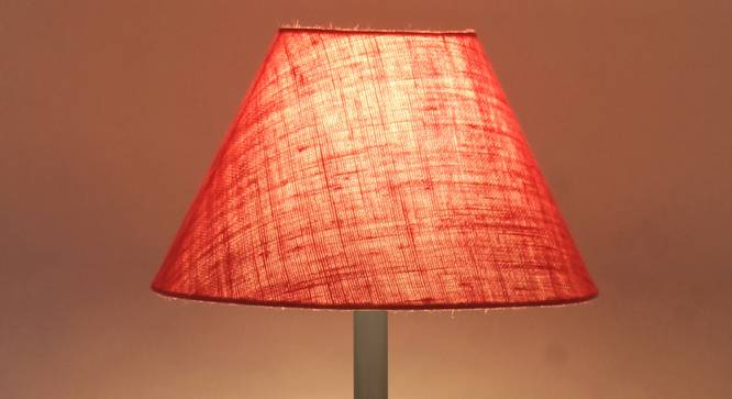 Mitchell Pink Natural Fiber Shade Floor Lamp with Black  Iron Base (Pink) by Urban Ladder - Front View Design 1 - 612887