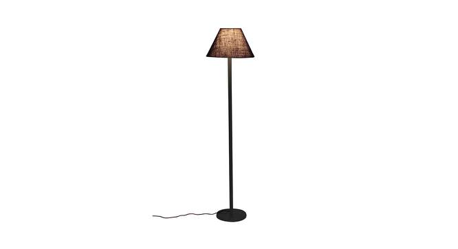 Ray Blue Natural Fiber Shade Floor Lamp with Black  Iron Base (Blue) by Urban Ladder - Front View Design 1 - 612889