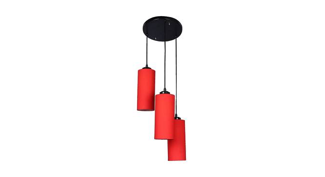 Peyton Red Fabric Cluster Hanging Light (Red) by Urban Ladder - Front View Design 1 - 612928