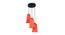 Kyson Orange Fabric Cluster Hanging Light (Orange) by Urban Ladder - Front View Design 1 - 612951