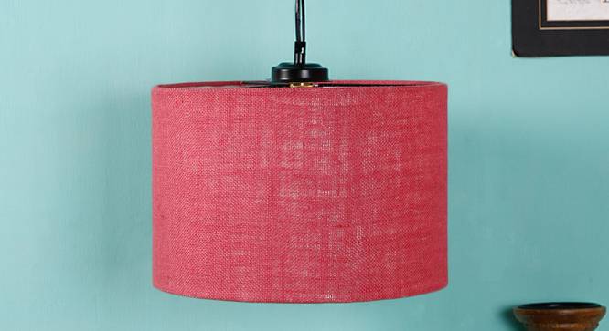 Jasiah Pink Natural Fiber  Hanging Light (Pink) by Urban Ladder - Front View Design 1 - 612962