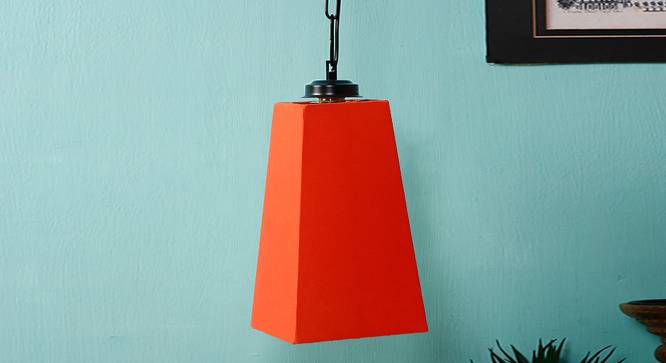 Jamari Orange  Fabric  Hanging Light (Orange) by Urban Ladder - Front View Design 1 - 613000