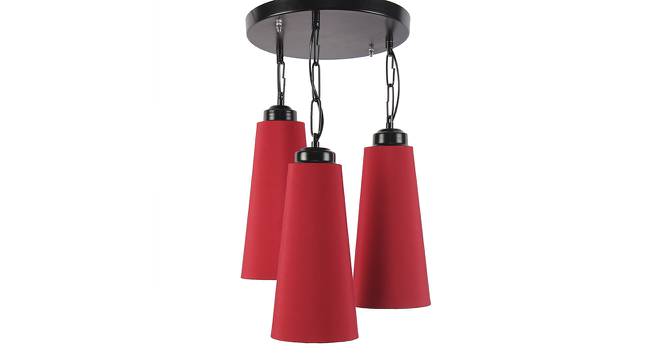 Ridge Red Fabric Cluster Hanging Light (Red) by Urban Ladder - Front View Design 1 - 613014