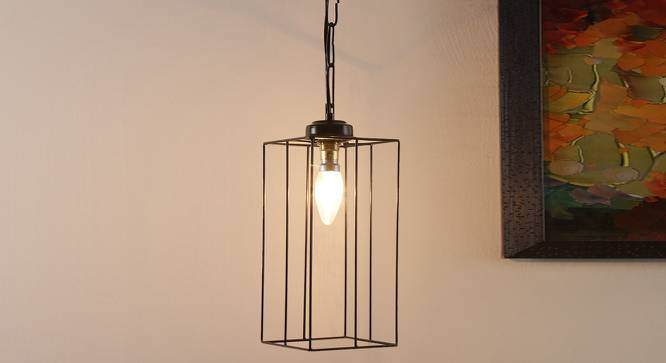 Rayan Black  Metal  Hanging Light (Black) by Urban Ladder - Front View Design 1 - 613080