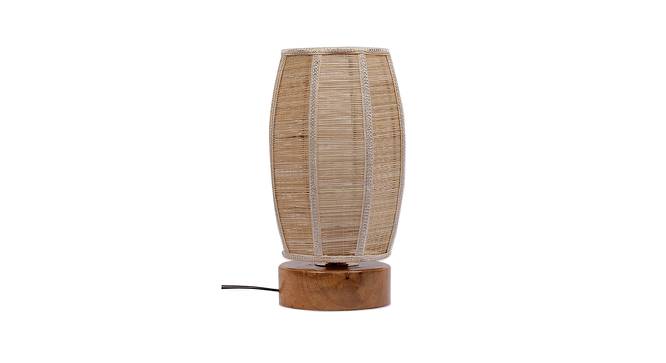 Beda Beige Bamboo Shade Table Lamp with Natural  Wooden Base (Beige) by Urban Ladder - Front View Design 1 - 613094