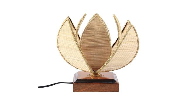 Neuman Beige Bamboo Shade Table Lamp with Brown  Wooden Base (Beige) by Urban Ladder - Front View Design 1 - 613102
