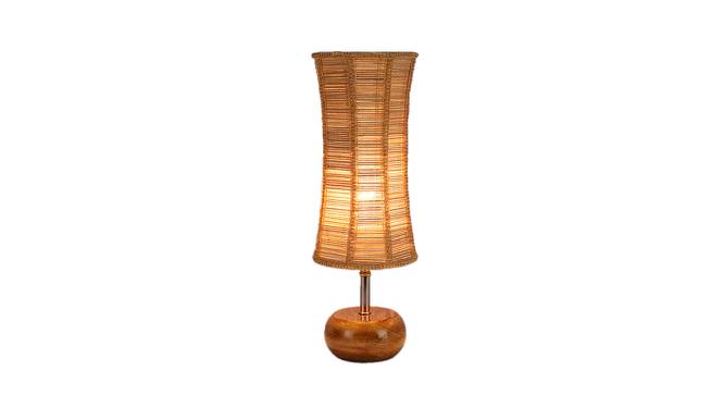 Margaret Beige Bamboo Shade Table Lamp with Natural  Wooden Base (Beige) by Urban Ladder - Front View Design 1 - 613109