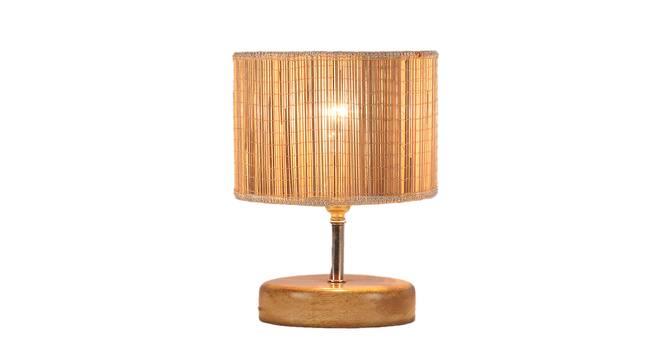 Sadra Beige Bamboo Shade Table Lamp with Natural  Wooden Base (Beige) by Urban Ladder - Front View Design 1 - 613111