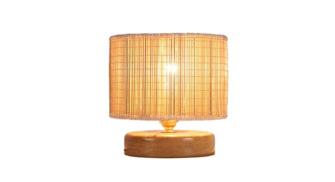 George Beige Bamboo Shade Table Lamp with Natural  Wooden Base (Beige) by Urban Ladder - Front View Design 1 - 613114