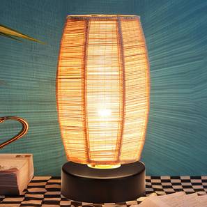 devansh Alberto Beige Bamboo Shade Table Lamp with Black Iron Base-picture-16