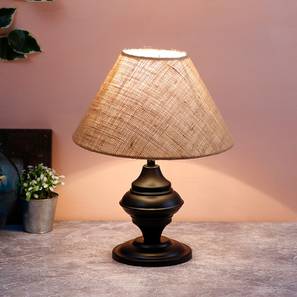 Valentin Beige Natural Fiber Shade Table Lamp with Black Iron Base-image-26
