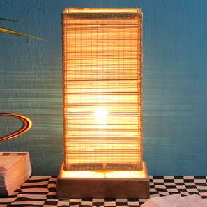 devansh Ulmer Beige Bamboo Shade Table Lamp with Natural Wooden Base-picture-13