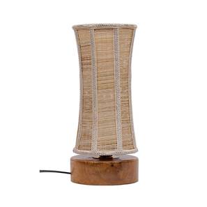 Knight Beige Bamboo Shade Table Lamp with Natural Wooden Base-image-25