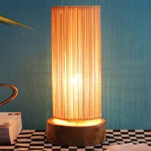 devansh Baileigh Beige Bamboo Shade Table Lamp with Natural Wooden Base-picture-11