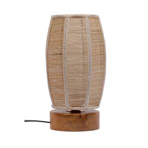 devansh Beda Beige Bamboo Shade Table Lamp with Natural Wooden Base-picture-20