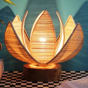 Gladwyn Beige Bamboo Shade Table Lamp with Natural Wooden Base-image-48