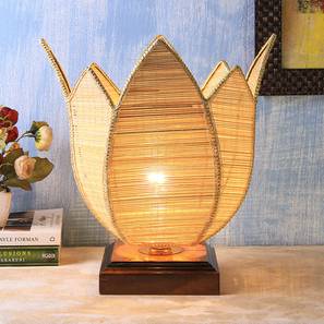 Erwin Beige Bamboo Shade Table Lamp with Brown Wooden Base-image-47