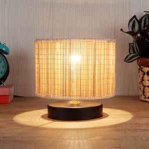 Geoffrey Beige Bamboo Shade Table Lamp with Black Iron Base-image-23