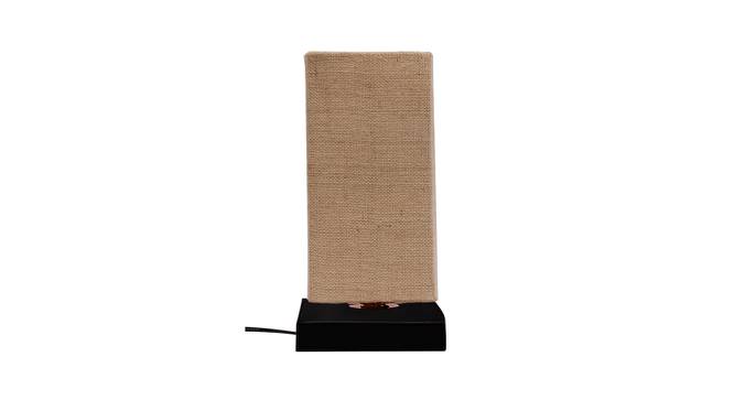 Duke Beige Natural Fiber Shade Table Lamp with Black  Iron  Base (Beige) by Urban Ladder - Front View Design 1 - 613163