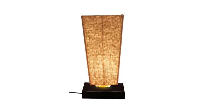 Nixon Beige Natural Fiber Shade Table Lamp with Black  Iron  Base (Beige) by Urban Ladder - Front View Design 1 - 613164