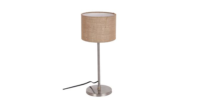 Jabari Beige Natural Fiber Shade Table Lamp with Steel  Steel  Base (Beige) by Urban Ladder - Front View Design 1 - 613182