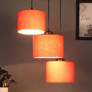 Finnegan Orange Fabric Cluster Hanging Light-image-32