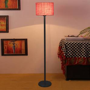 devansh Jefferson Pink Fabric Shade Floor Lamp with Black Iron Base-picture-25