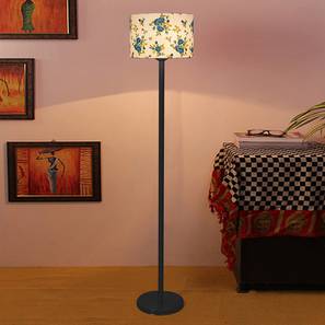 Korbin Multicolor Fabric Shade Floor Lamp with Black Iron Base-image-48