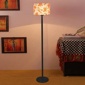 Bedroom Furniture In Bhubaneswar Design Augustine Multicolor Fabric Shade Floor Lamp with Black  Iron Base (Multicolor)