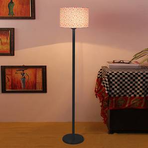 Cayson Multicolor Fabric Shade Floor Lamp with Black Iron Base-image-16