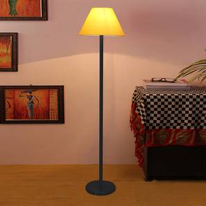 devansh Brendan Yellow Fabric Shade Floor Lamp with Black Iron Base-picture-19