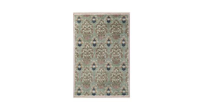 Nargis Green Floral Hand-knotted Wool 6x4 Feet Carpet (Green, 183 x 122 cm  (72" x 48") Carpet Size) by Urban Ladder - Design 1 Full View - 613505