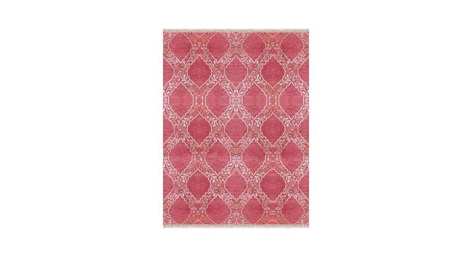 Gulabi Pink Geometric Hand-knotted Wool 6x4 Feet Carpet (Pink, 183 x 122 cm  (72" x 48") Carpet Size) by Urban Ladder - Design 1 Full View - 613538
