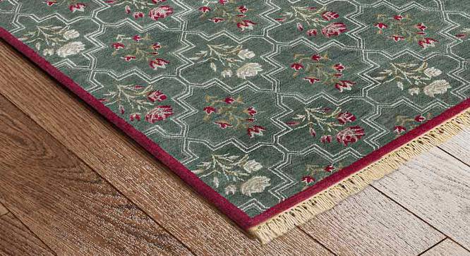 Surmaya Multicolor Floral Hand-knotted Wool 6x4 Feet Carpet (183 x 122 cm  (72" x 48") Carpet Size, Multicolor) by Urban Ladder - Cross View Design 1 - 613573