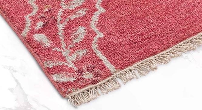 Gulabi Pink Geometric Hand-knotted Wool 8x5 Feet Carpet (Pink, 244 x 152 cm  (96" x 60") Carpet Size) by Urban Ladder - Cross View Design 1 - 613578