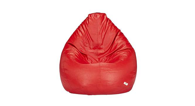 Horace XXXL Leather Bean Bag with Beans in Red Colour (Red, with beans Bean Bag Type, XXXL Bean Bag Size) by Urban Ladder - Front View Design 1 - 613652