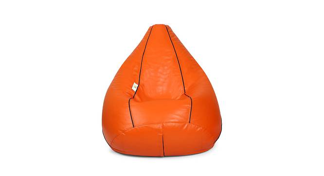 Parke XXXL Leather Bean Bag with Beans in ORANGE Colour (Orange, with beans Bean Bag Type, XXXL Bean Bag Size) by Urban Ladder - Front View Design 1 - 613659