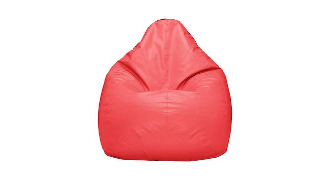 Elah XL Leather Bean Bag with Beans in Pink Colour (Pink, with beans Bean Bag Type, XL Bean Bag Size) by Urban Ladder - Front View Design 1 - 613668