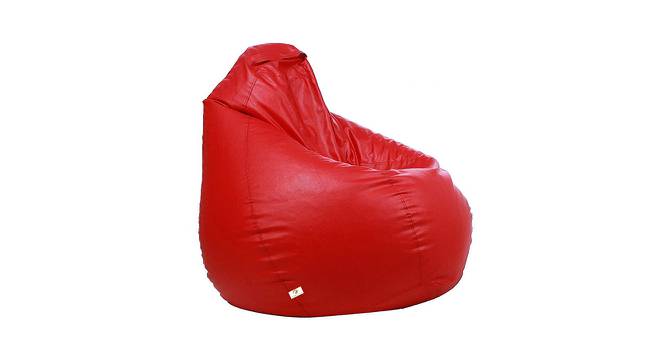 Hubert XXXL Leather Bean Bag with Beans in Red Colour (Red, with beans Bean Bag Type, XXXL Bean Bag Size) by Urban Ladder - Cross View Design 1 - 613673