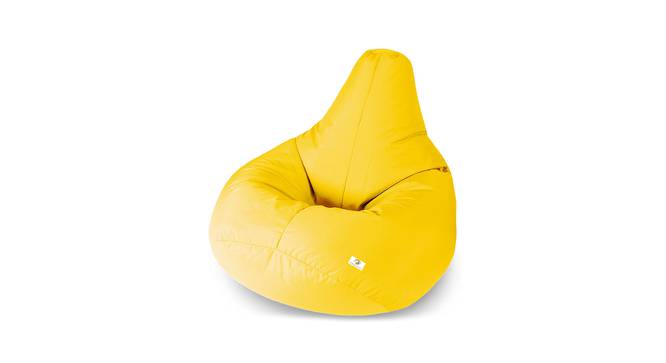 Ignace XXXL Leather Bean Bag with Beans in Yellow Colour (Yellow, with beans Bean Bag Type, XXXL Bean Bag Size) by Urban Ladder - Cross View Design 1 - 613675