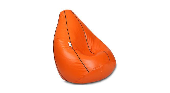 Parke XXXL Leather Bean Bag with Beans in ORANGE Colour (Orange, with beans Bean Bag Type, XXXL Bean Bag Size) by Urban Ladder - Cross View Design 1 - 613679