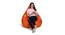 Parke XXXL Leather Bean Bag with Beans in ORANGE Colour (Orange, with beans Bean Bag Type, XXXL Bean Bag Size) by Urban Ladder - Design 1 Side View - 613699