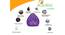 Eve XXXL Leather Bean Bag with Beans in Purple Colour (Purple, with beans Bean Bag Type, XXXL Bean Bag Size) by Urban Ladder - Rear View Design 1 - 613711