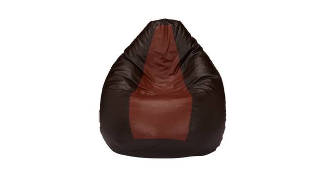 Francesca XXXL Leather Bean Bag with Beans in Multicolour (with beans Bean Bag Type, XXXL Bean Bag Size, Brown & Tan) by Urban Ladder - Front View Design 1 - 613744