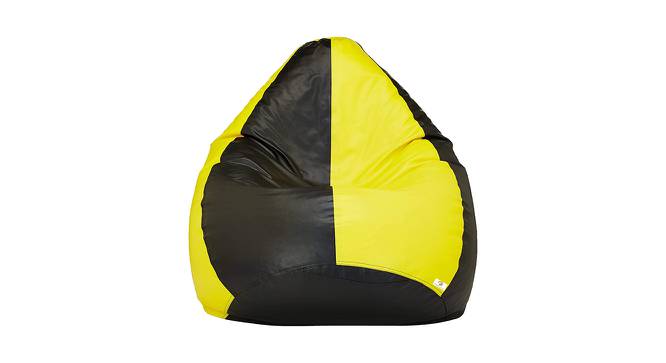 Ilbert XXXL Leather Bean Bag with Beans in Multicolour (with beans Bean Bag Type, XXXL Bean Bag Size, Yellow & Black) by Urban Ladder - Front View Design 1 - 613749