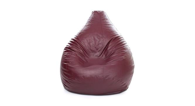 Paget XXXL Leather Bean Bag with Beans in Maroom Colour (Maroon, with beans Bean Bag Type, XXXL Bean Bag Size) by Urban Ladder - Front View Design 1 - 613754