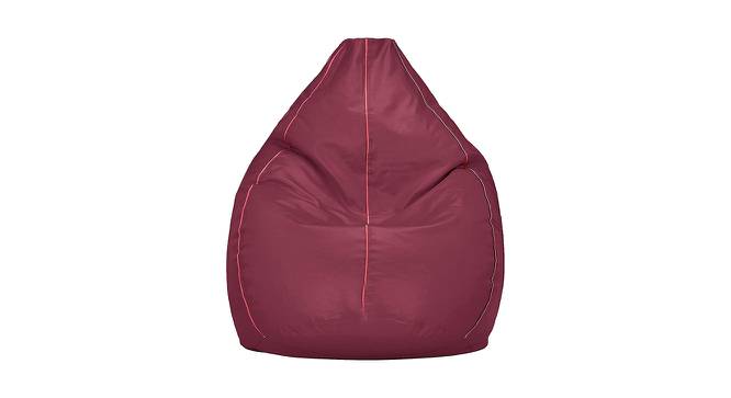 Pascal XXXL Leather Bean Bag with Beans in Maroon piping Colour (Maroon, with beans Bean Bag Type, XXXL Bean Bag Size) by Urban Ladder - Front View Design 1 - 613755