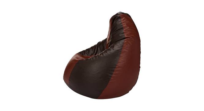 Maci XXXL Leather Bean Bag with Beans in Multicolour (with beans Bean Bag Type, XXXL Bean Bag Size, Brown & Tan) by Urban Ladder - Cross View Design 1 - 613769