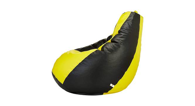 Ilbert XXXL Leather Bean Bag with Beans in Multicolour (with beans Bean Bag Type, XXXL Bean Bag Size, Yellow & Black) by Urban Ladder - Cross View Design 1 - 613774